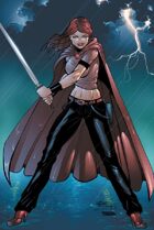Scarlet Huntress rain print