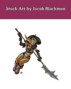 Stock Art: Female Goblin Barbarian