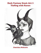 Dark Fantasy Stock Art 3: Tiefling with Raven