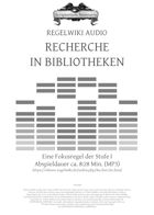 Regelwiki Audio | RECHERCHE IN BIBLIOTHEKEN
