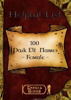 100 Dark Elf Names - Female
