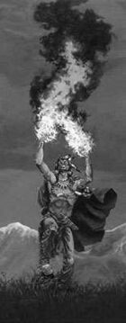 Infinite Images - Stock Illustration - Elemental Fire Shaman v3 - Half Page, GS 150ppi