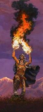 Infinite Images - Stock Illustration - Elemental Fire Shaman v3 - Half Page, RGB 150ppi