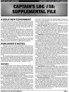 Captain's Log #38 Supplement