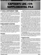 Captain's Log #39 Supplement
