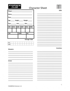 Psypher 2430 RPG Character Sheet