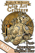 Clipart Critters 617-Post-Apocalypse Stuffed Bear