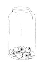 Eye Jar Line Art B&W Filler
