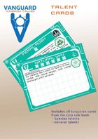 VANGUARD RPG Core Rule Book Talent Cards