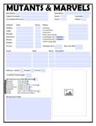 Mutants & Marvels Character Sheet