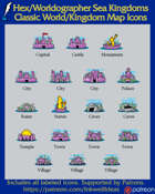 Hex/Worldographer Classic Style Sea Kingdom World Map Icons