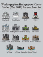 Hex/Worldographer Classic Style Castles World Map Icons