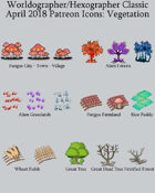 Hex/Worldographer Classic Style Strange Vegetation World Map Icons