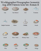 Worldographer Isometric Style Roman (More) World Map Icons