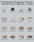 Worldographer Isometric Style High Seas World Map Icons