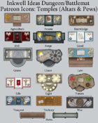 Dungeon/Battlemat Cleric Temple Map Icons (Any Editor)