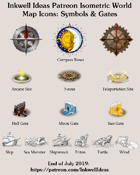 Worldographer Isometric Style Symbols & Gates Map Icons