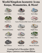 Worldographer Isometric Style Keeps & Monasteries Map Icons