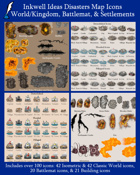 Worldographer Disasters World/Kingdom, Settlement, and Battlemat Map Icons
