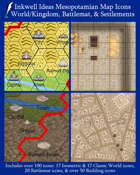 Worldographer Mesopotamian Battlemat, Settlement, and World/Kingdom Map Icons