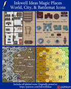 Worldographer Magic Sources/Places Battlemat, Settlement, and World/Kingdom Map Icons