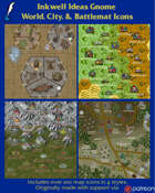 Worldographer Gnome Battlemat, Settlement, and World/Kingdom Map Icons