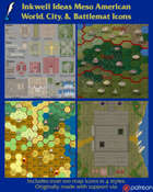 Worldographer Meso American Battlemat, Settlement, and World/Kingdom Map Icons