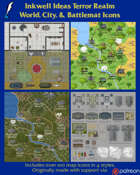 Worldographer Terror Realm Battlemat, Settlement, and World/Kingdom Map Icons