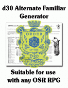 d30 Alternate Familiar Generator
