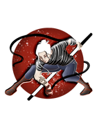 White Haired Monk RPG Stock Art