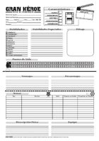 Gran Héroe, hoja de personaje (character sheet)