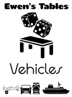 Ewen's Tables: Vehicles