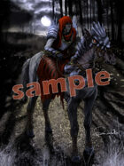 Image- Stock Art- Stock Illustration- Undead Knight riding a horse