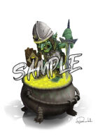 Image- Stock Art- Stock Illustration- Goblin with armor, the gold protector