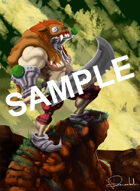 Image- Stock Art- Stock Illustration- Warrior with armor and lion's skin