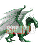 Image- Stock Art- Stock Illustration- Creature Green Dragon