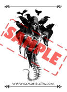 Image - Stock Art - Grayscale - Stock Illustration - skeleton - Monk - liche - raven