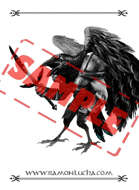 Image - Stock Art - Grayscale - Stock Illustration - Raven - Soldier - Bird man - warrior -fantasy