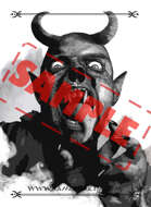 Image - Stock Art - Grayscale - Stock Illustration - Demon - Evil - zombie - vampire