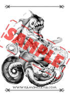 Image - Stock Art - Grayscale - Stock Illustration - Octopus mermaid - sea - monster