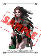 Image - Stock Art - Grayscale - Stock Illustration - vampire - woman - horror