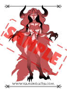 Image - Stock Art - Grayscale - Stock Illustration - rpg -Woman - female - evil
