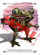 Image - Stock Art - Grayscale - Stock Illustration - rpg - Warrior - frog - Mutant - Monster