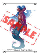 Image - Stock Art - Grayscale - Stock Illustration - rpg - Mermaid - Woman - Monster