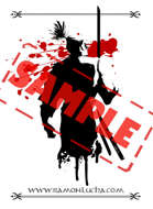 Image - Stock Art - Grayscale - Stock Illustration - rpg - Samurai - Warrior - Blood - shades
