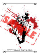 Image - Stock Art - Grayscale - Stock Illustration - rpg - Samurai - Warrior - Blood - shades - zombie