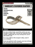 Amelia's Favored Rapier - Custom Card