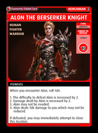 Alon The Berserker Knight - Custom Card