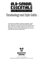 Old-School Essentials Terminology and Style Guide