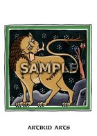 Medieval-style illustration of a lion